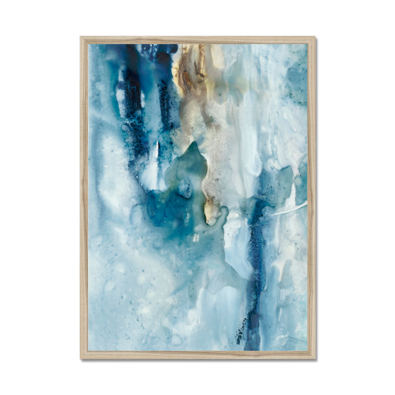 Peaceful Calm III - Painting, 50cm H x 34cm W, Natural Wood Framed Paper Print