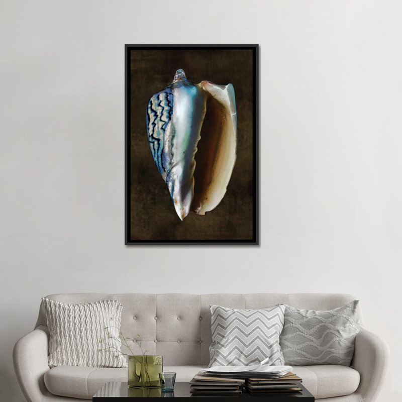 «Ocean Treasure I», impression sur toile, H 48 po x l 32 po x P 1,5 po, Toile avec cadre noir, Pas de tapis