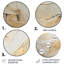Beige et or, pierre glaciaire Simplicity II - art mural rond abstrait en métal-109589021