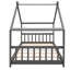 Lit simple Gray House - un espace de couchage confortable pour, structure en pin, conception semi-fermée, espace ludique de 51,03 lb,