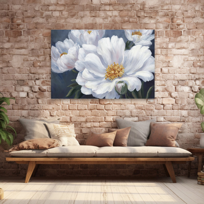 Plantes, fleurs, pivoines, art mural, H 40 po x l 60 po