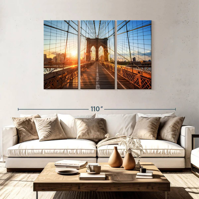Sebbie Sunlit Brooklyn Bridge, 48" H x 74" W