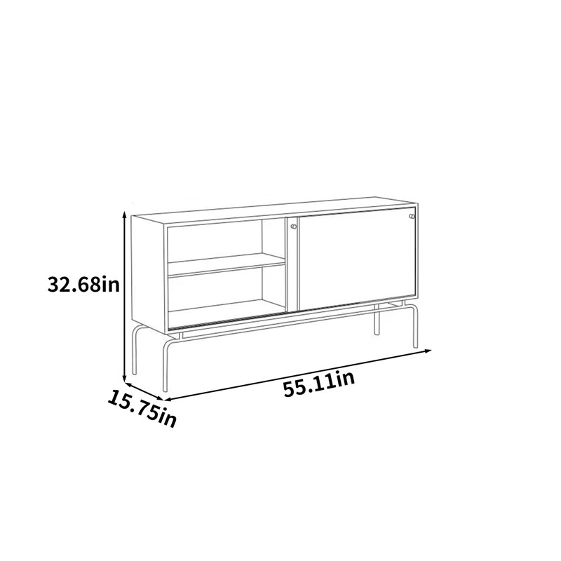 Buffet simple rétro, Cherry wood color