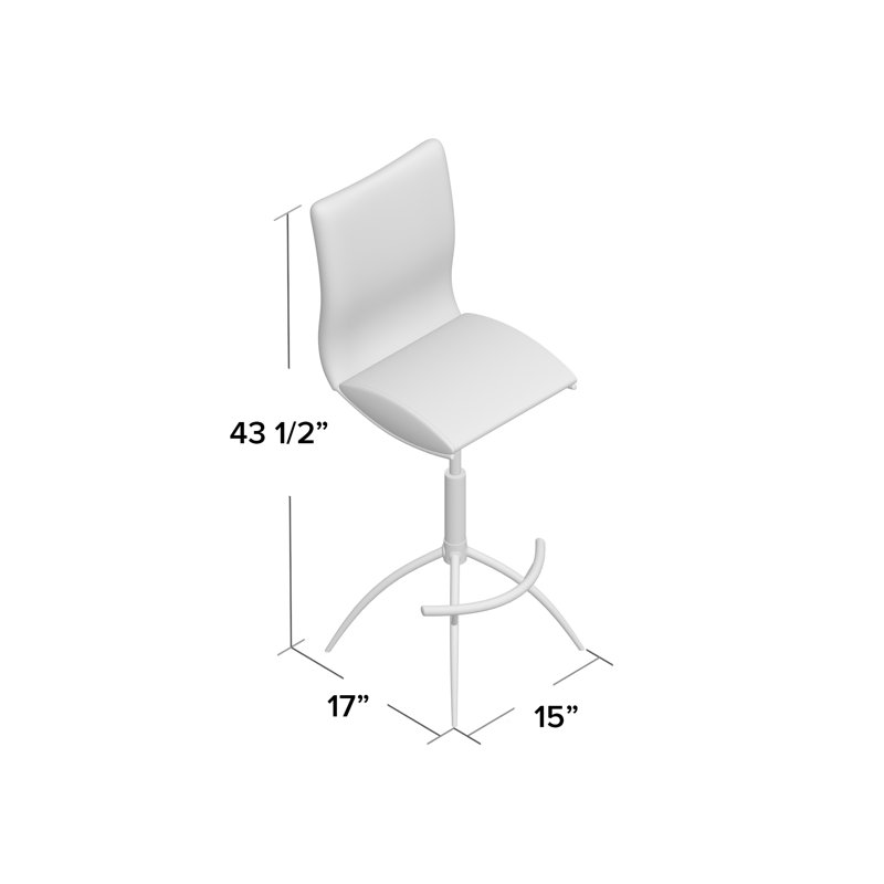 Tabouret de bar pivotant à hauteur réglable Demorest, Gris