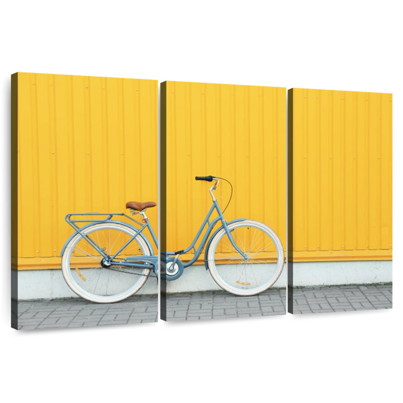 Mehar New Blue Bicycle, 32" H x 50" W