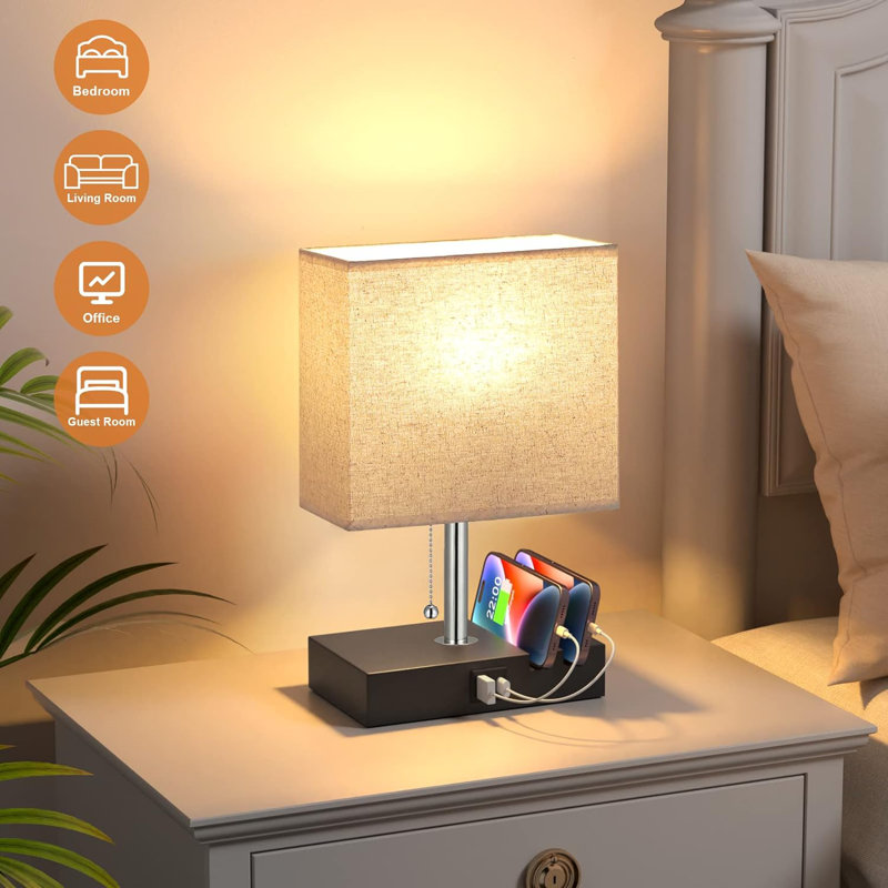 Guthir Wood USB Table Lamp