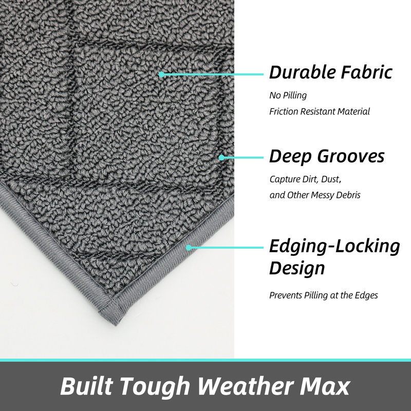 Non-Slip Indoor Doormat, 50.8cm W x 81.3cm L, Grey