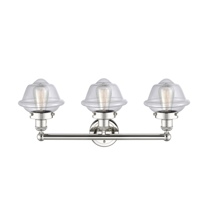 Éclairage pour meuble-lavabo à 3 lumières à intensité variable Grourke, Transparent, Nickel poli