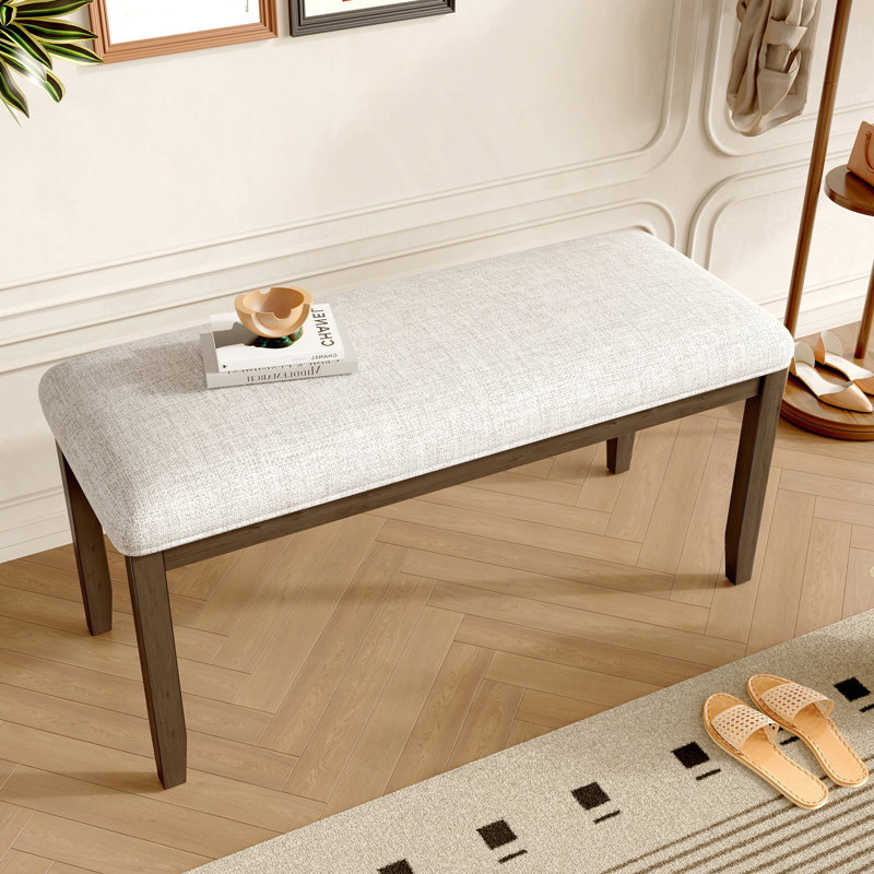 Banc rembourré, banc de hall d'entrée, Beige/brun