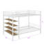Lit superposé simple au-dessus de double avec tablettes à 5 niveaux Faer, cadre de lit superposé en métal Faer-571795222