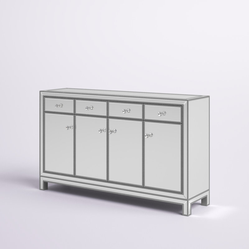 Bronx 3 Drawer Credenza, Silver, 36" H x 60" W x 15.75" D