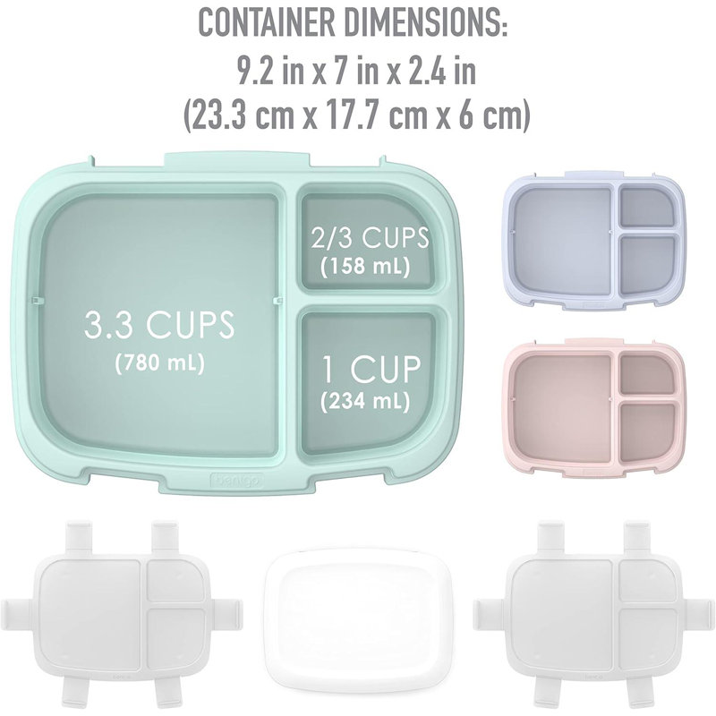 Prep & Savour 3-Pack Meal Prep Lunch Box Set - Reusable 3-Compartment Containers For Meal Prepping, Healthy Eating On-The-Go, And Balanced Portion-Control - BPA-Free, Microwave & Dishwasher Safe