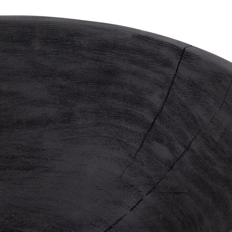 Turned Decorative Bowl, Carbonized Black