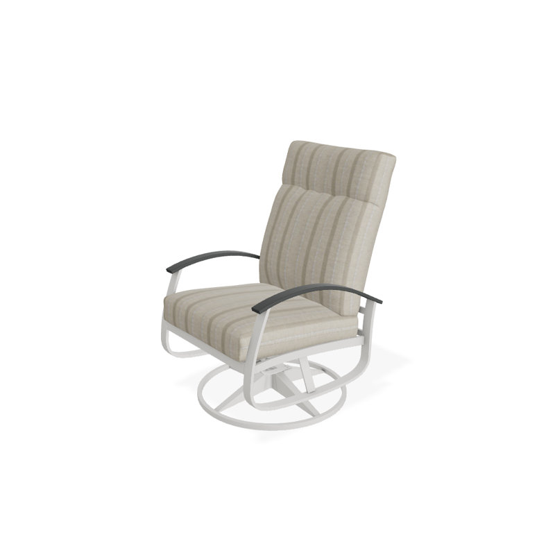 Chaise berçante pivotante réglable avec coussins Askar, Troglodyte d'allée, Graphite classique P30, Neige texturée
