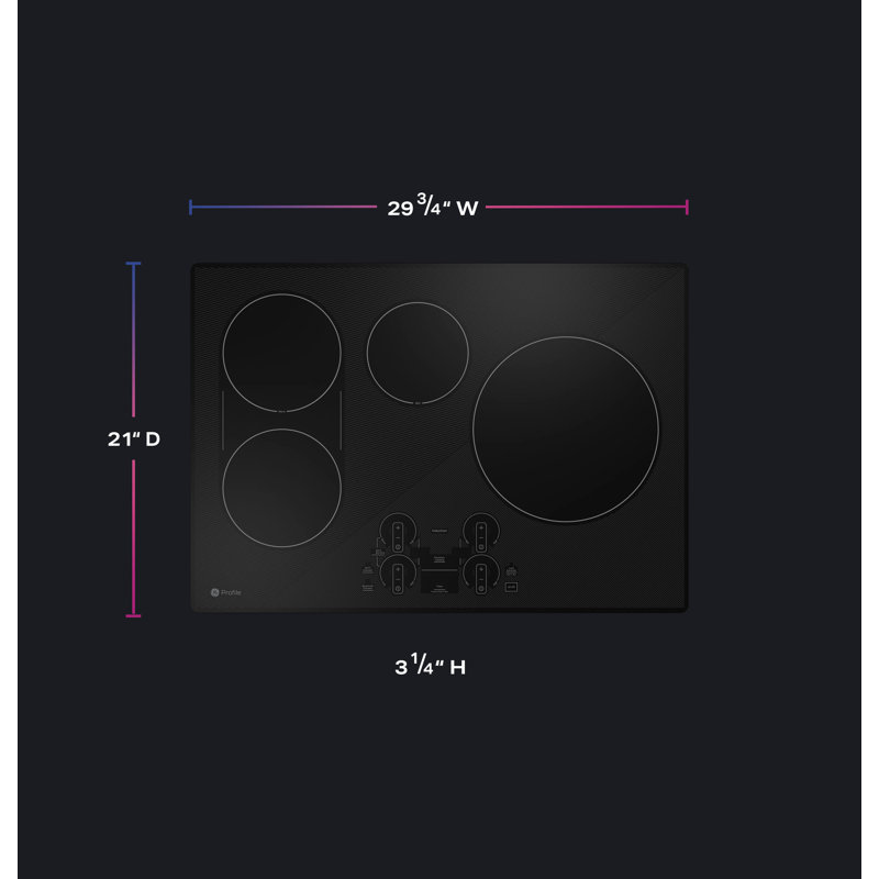 Induction Cooktop with 4 Elements, Black