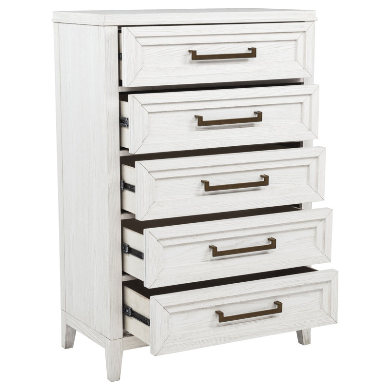 Loane 5-Drawer Bedroom Chest Distressed White