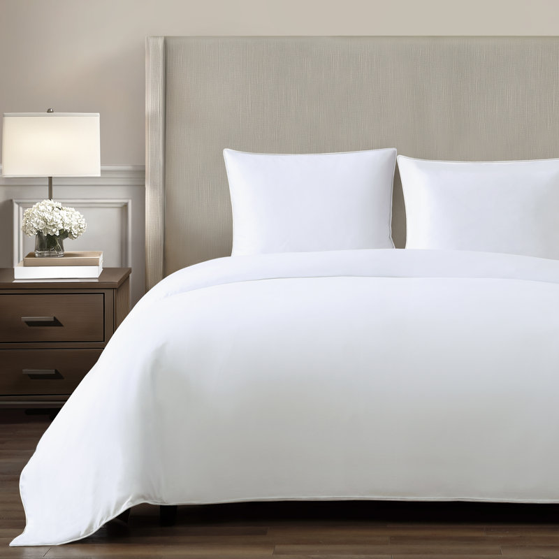Silken Sateen TENCEL Duvet Cover Set , King, White