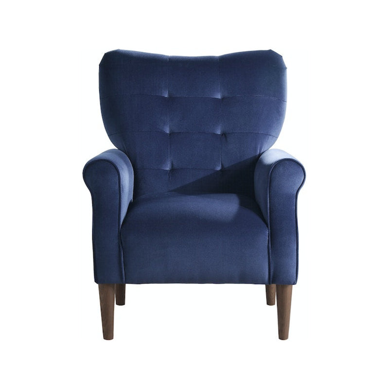 Fauteuil d'appoint en velours brun Chad, Velours bleu