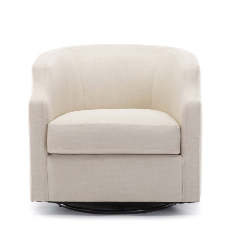 Isabelle Linen Swivel Glider Barrel Chair with Comfortable Design and Versatile Functionality for Modern Living Spaces