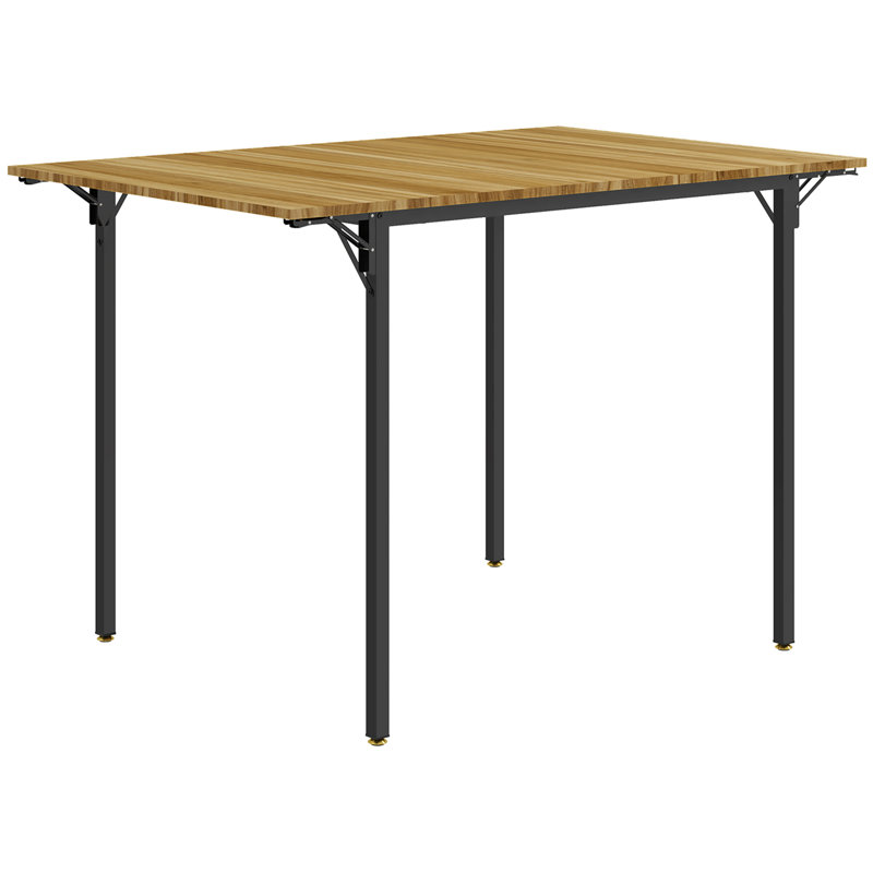 HOMCOM Industrial Folding Dining Table for 2 to 4, Space Saving Drop Leaf Kitchen Table for Small Spaces, Walnut, Walnut