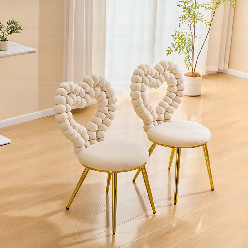 Fauteuil d'appoint unique capitonné à bulles, Beige