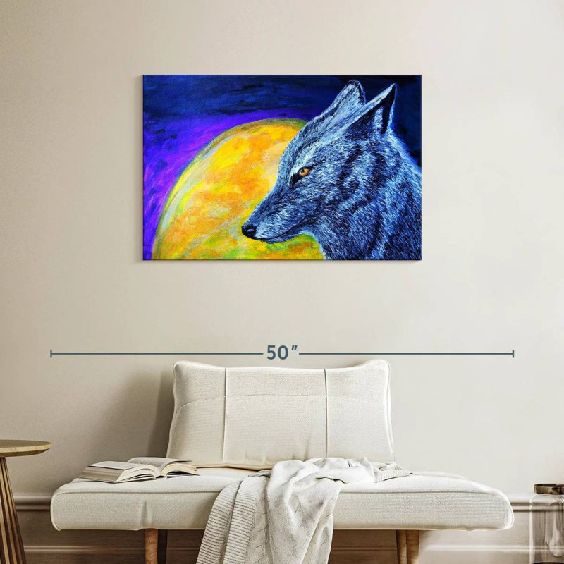 Brampt Blue Coyote, 24" H x 36" W