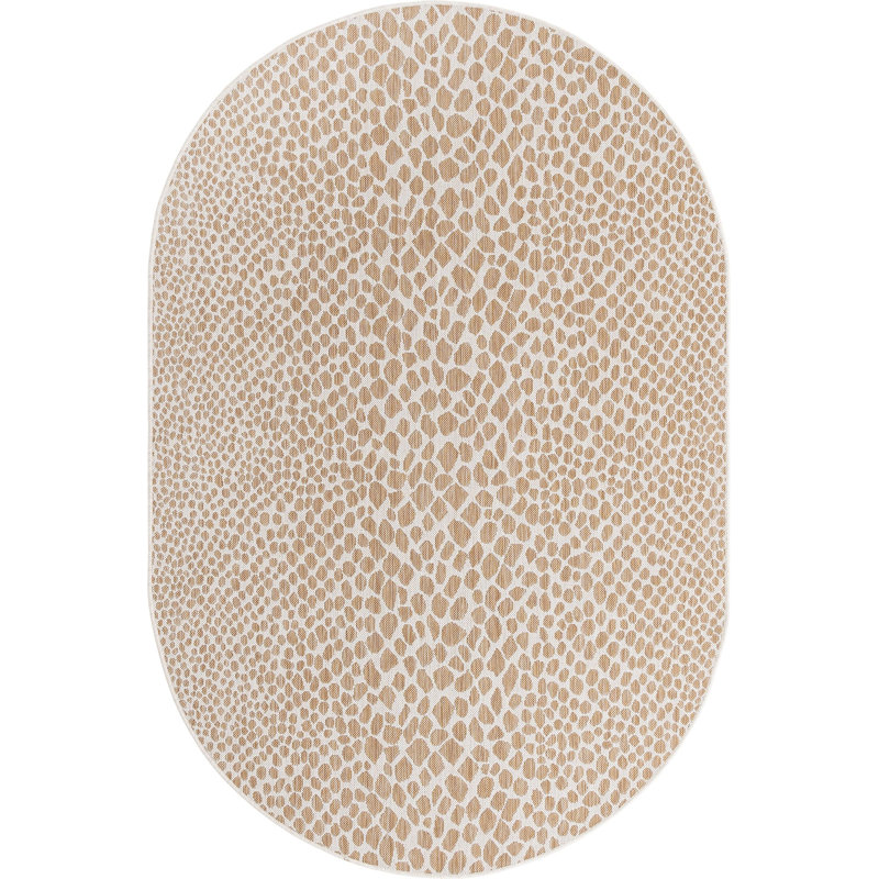 Tapis d'extérieur couleur os, Ovale 5 pi 3 po x 8 pi