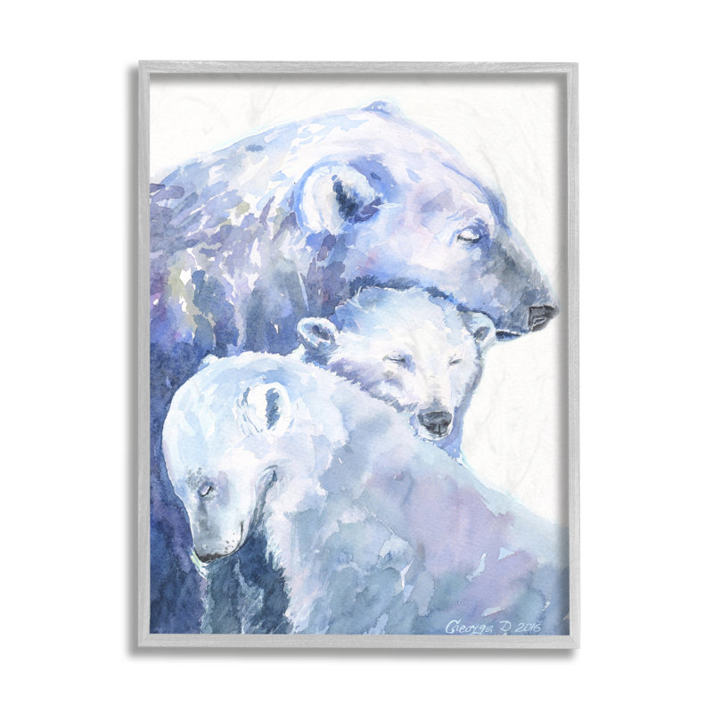 Portrait d'un ours polaire, Estampe numérique Farmhouse, H 20 po x l 16 po