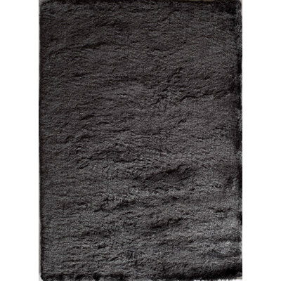 Lonsdale Handmade Shag Black Area Rug