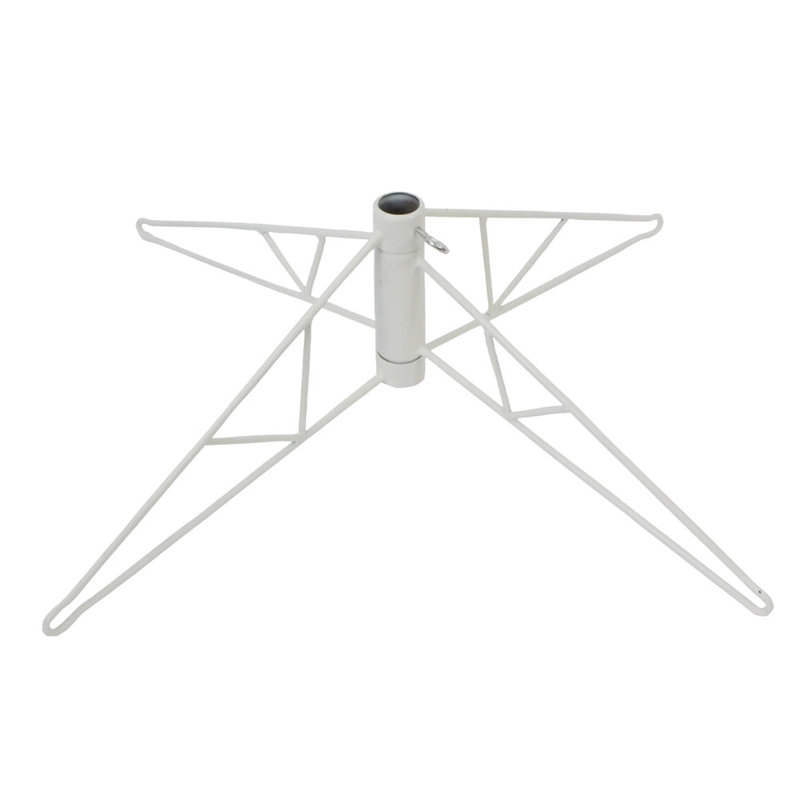 Support d'arbre de Noël en métal pour arbres artificiels, Blanc, H 7,5 po x l 28 po x P 28 po