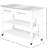 Kitchen Trolley With Stainless Steel Top, Rustic Style, Gray, 2 Lower Shelves And Drawers For Storage Island Shelves, Top Theme, Extra Organization