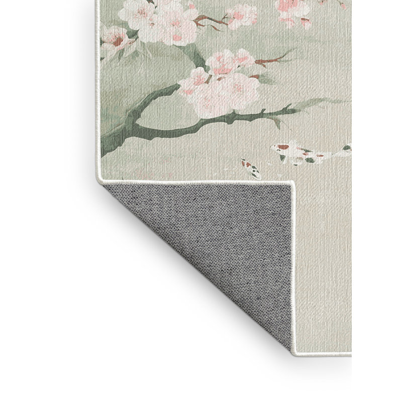 Tapis beige lavable à la machine, Carré 3 pi