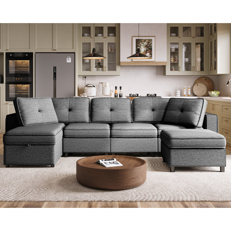 Canapé modulaire avec rangement caché, disposition personnalisable, assemblage facile - confortable et durable pour tout espace