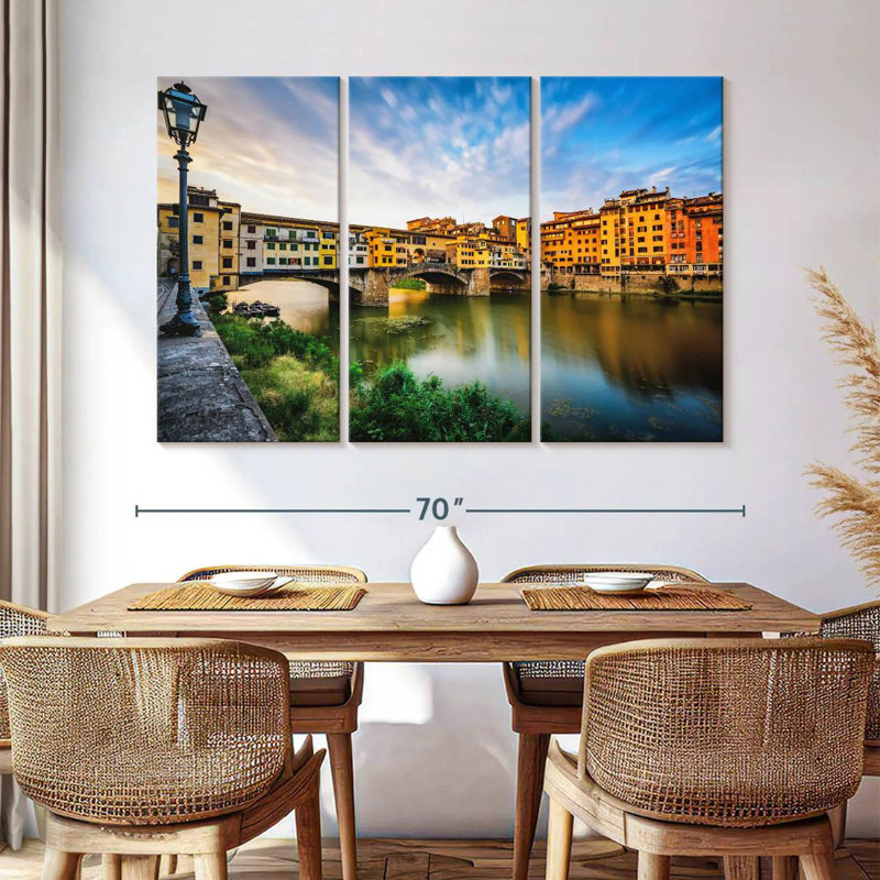 Ponte Vecchio, paysage fluvial, H 42 po x l 65 po