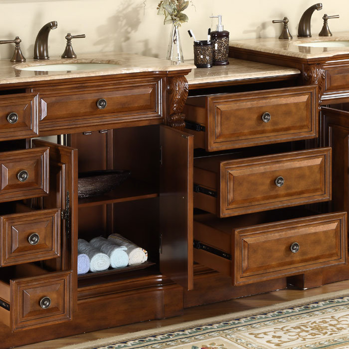 Tomaso 95'' Double Bathroom Vanity with Stone Top
