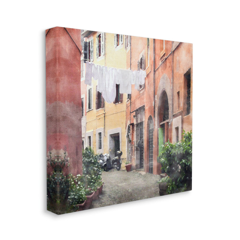 Italie vue de la rue sur toile par LSR Design Studio, H 24 po x l 24 po x P 1,5 po