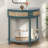 Unique Half Moon Design End Table With Sliding Rattan Door,Elegant Semi-Circle Entryway Console Table With 2 Rattan Storage Cabinet And Bottom Shelf For Living Room, Bedroom, Study, Hallway