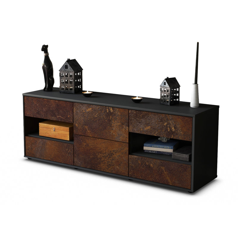 Ybanez TV Stand, Rust / Matte Anthracite