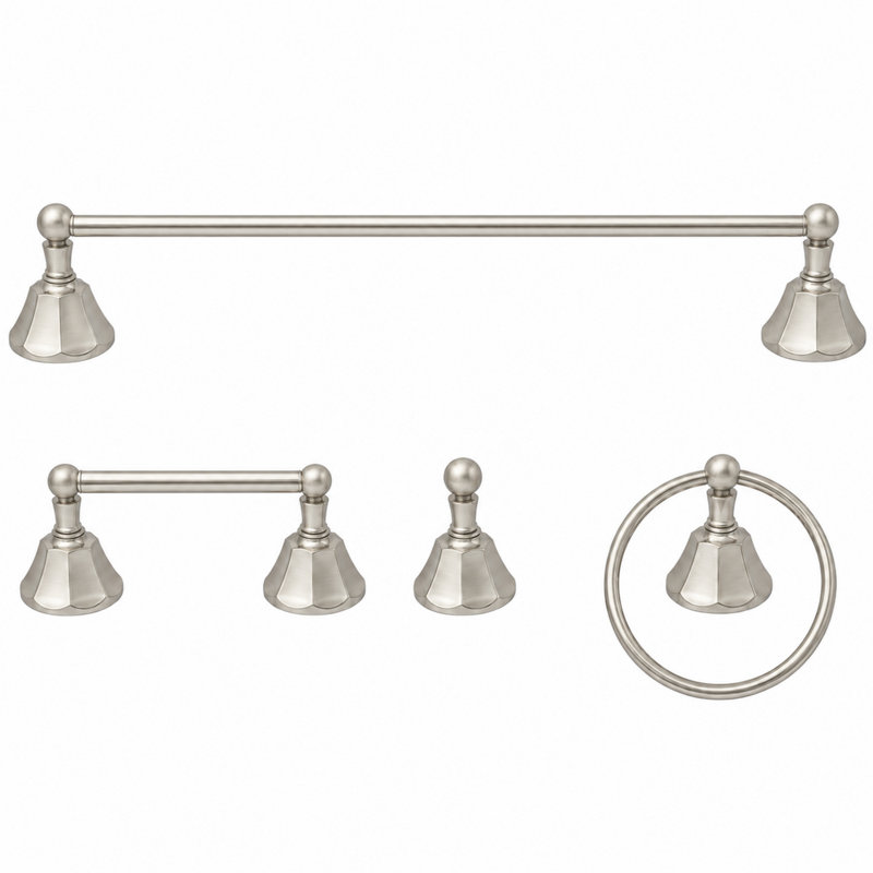 Mississippi 4-Piece Bathroom Accessory Hardware Set P4BMIS18, Matte Nickel