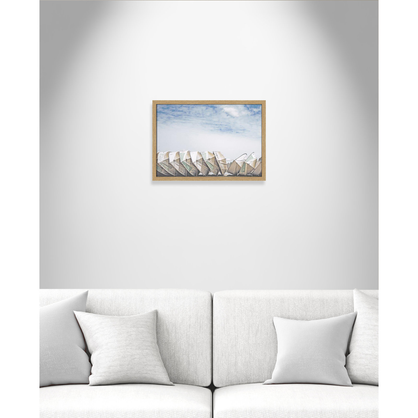 Hennecy "Wooden Boats" Print by Leah Straatsma, 17" H x 23" W x 1.25" D, Natural