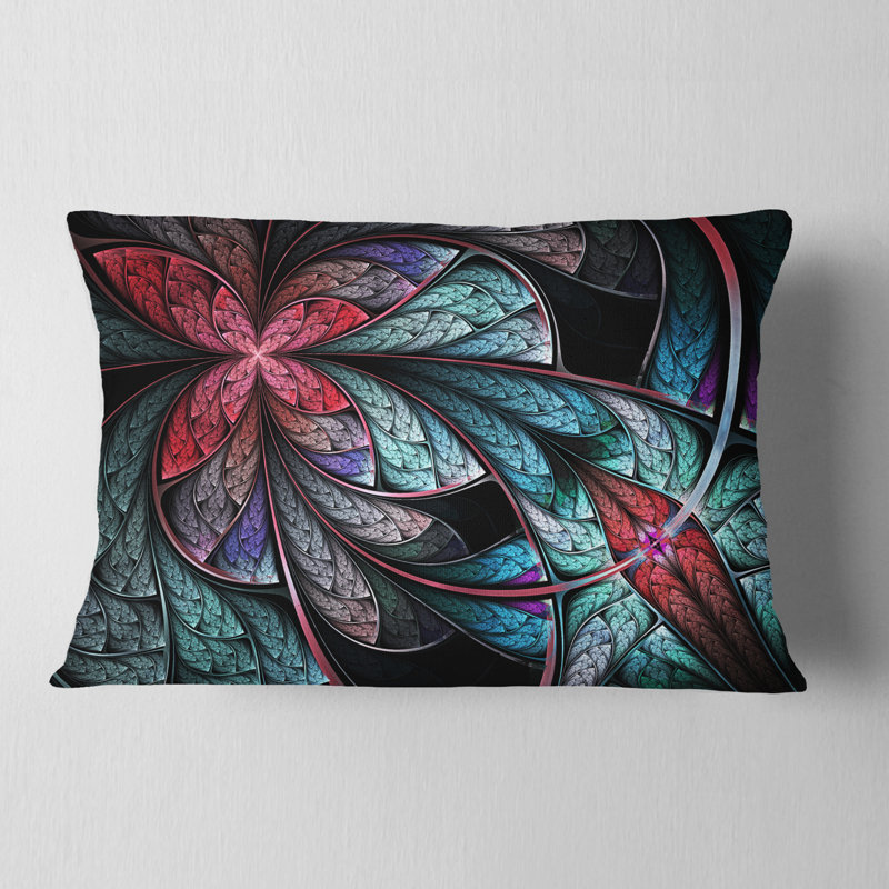 Coussin lombaire à motif floral fractal