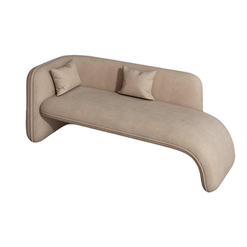 Chaise longue rembourrée Minimalist, Accoudoir à gauche (vu de face), Crème / jaune