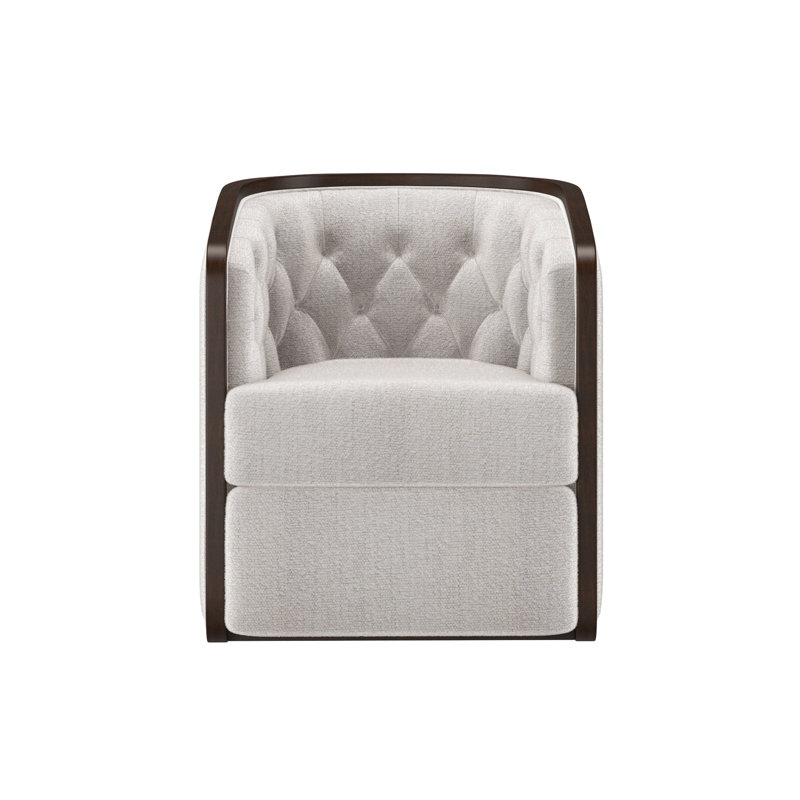 Fauteuil demi-tonneau Thomas, Hipster gris, Coquille d'huître (tissu performance) 1359-93
