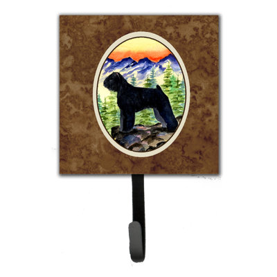 Porte-laisse bouvier des flandres gris et crochet à clé