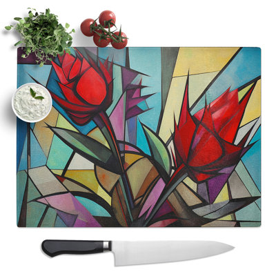 Thistle Constructivism No.3  Glass Chopping Board