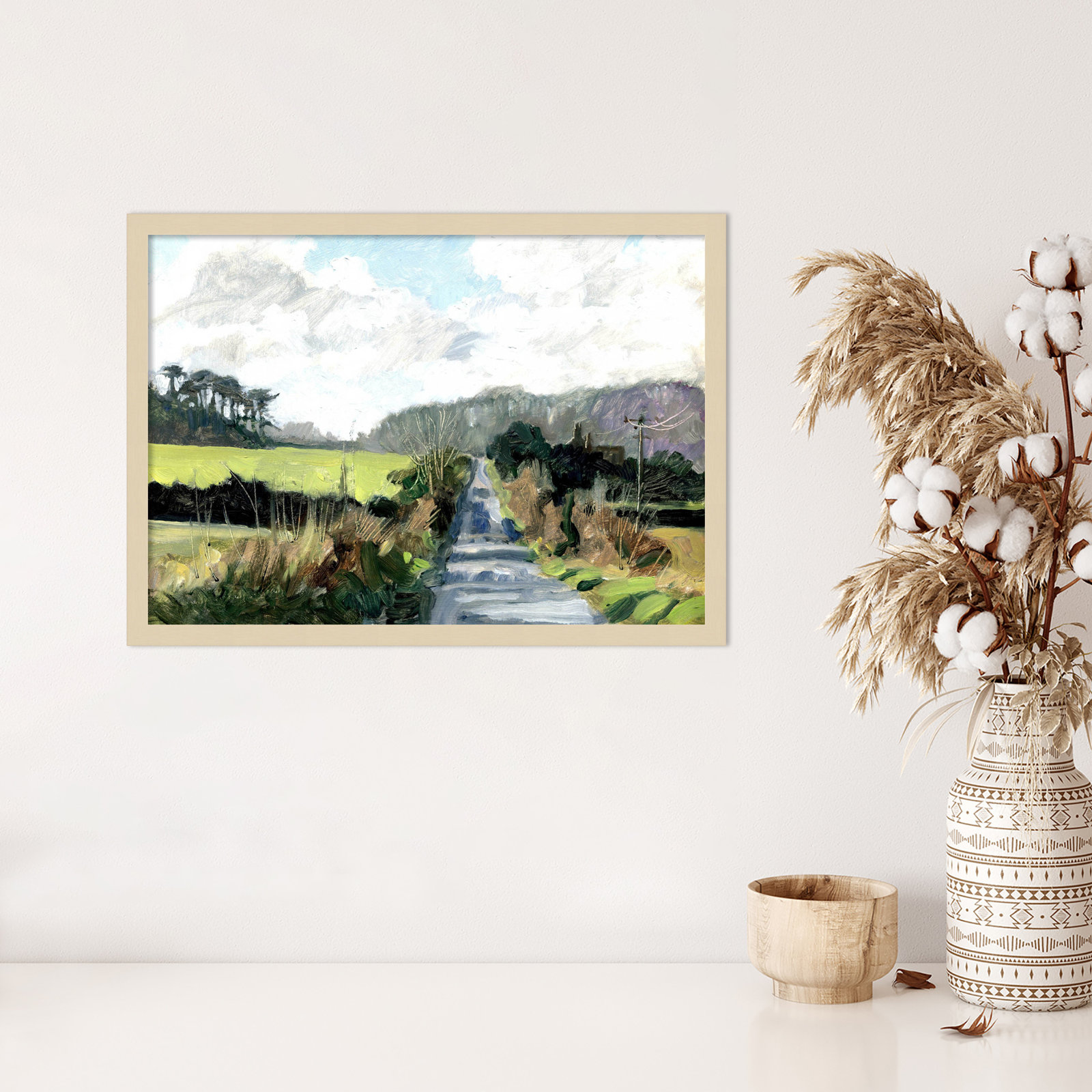 Ceylon "Ripple Lane" Print by Clive Metcalfe, 18" H x 25" W x 1" D, Brown