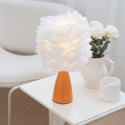 14"H Goose Feather Ceramic Table Lamp