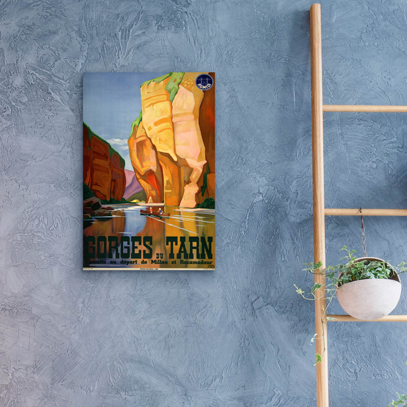 «Gorges du Tarn» par Vintage Posters, art mural en verre acrylique, H 24 po x l 16 po x P 0,2 po
