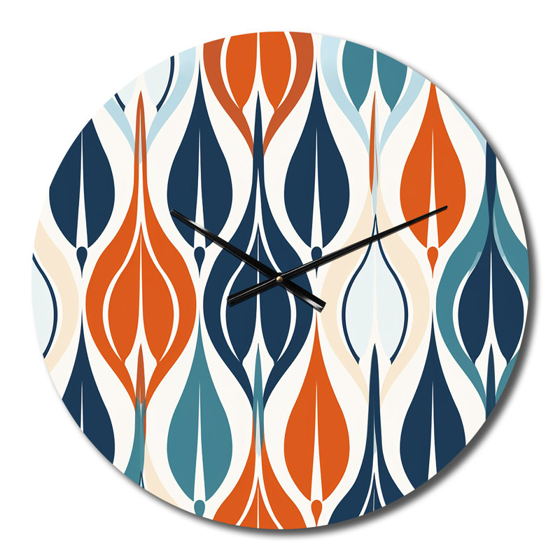 Horloge murale orange et botanique symphonique orange I, Petit
