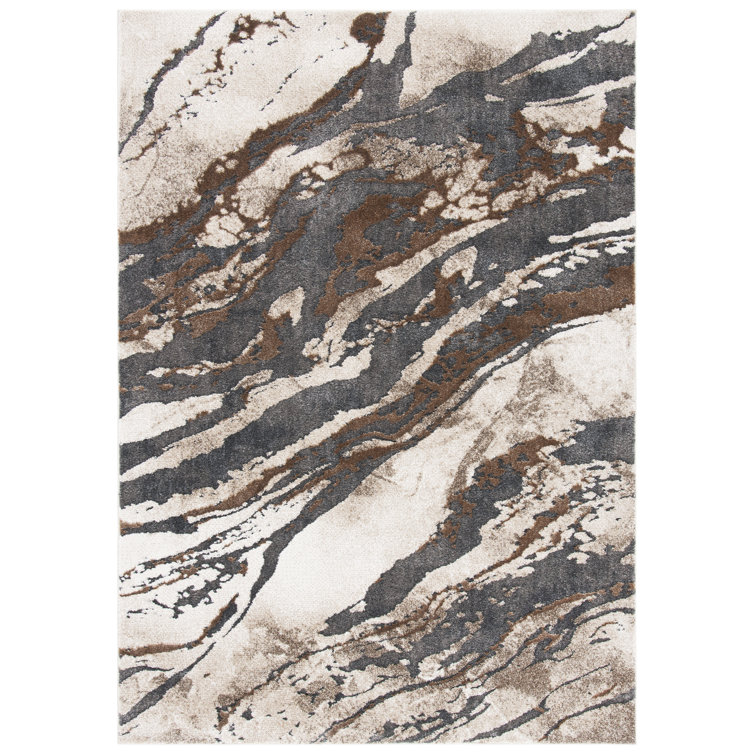 Tapis gris foncé / beige Afrah